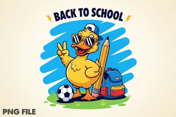 Back to School Cute Goose Soccer PNG: A Versatile Graphic for Creative Projects