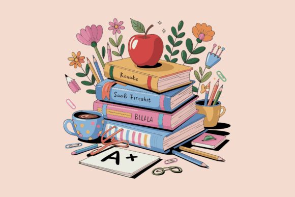 Back to School Design Stack of Books: A Versatile Asset for Educators, Creators, and Entrepreneurs