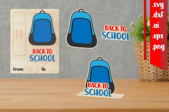 Back to School Wooden Card Lasercut