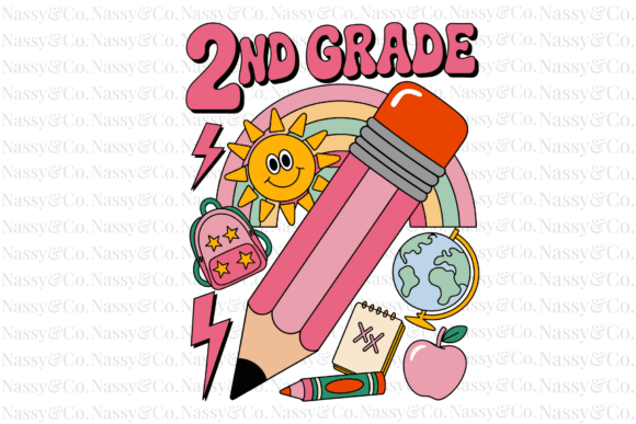 Celebrating the Milestone: The Second 2nd Grade Pink Back to School PNG for Creative Projects
