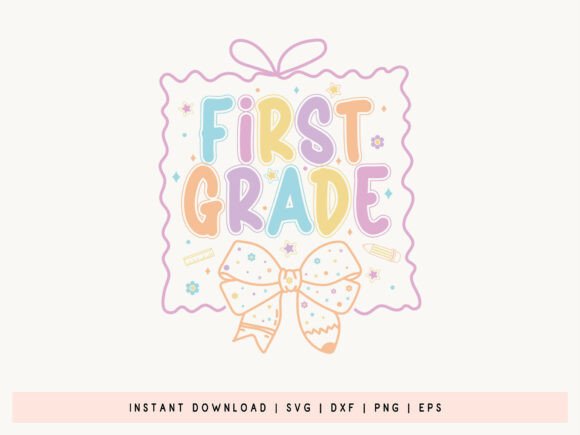 First Grade, Coquette Back to School SVG