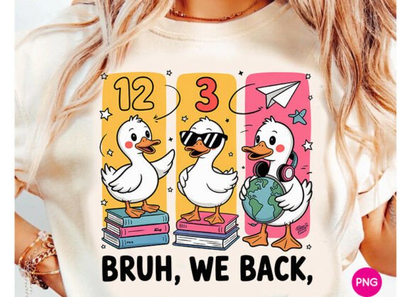 Funny Back to School Goose Design PNG