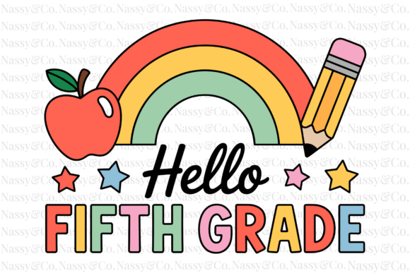 Hello Fifth 5th Grade Back to School PNG: The Ultimate Retro Digital Asset for Creators