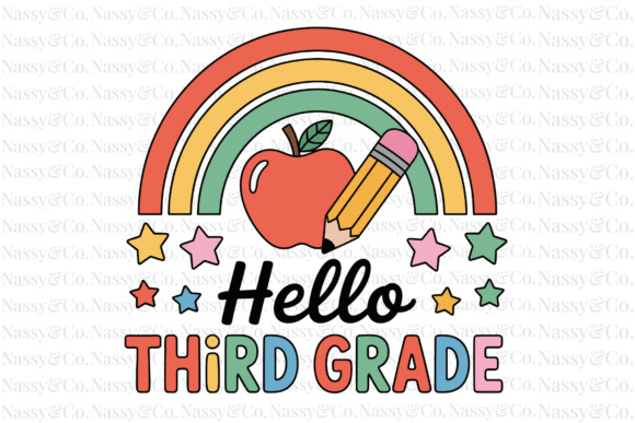 Hello Third Grade Back to School PNG