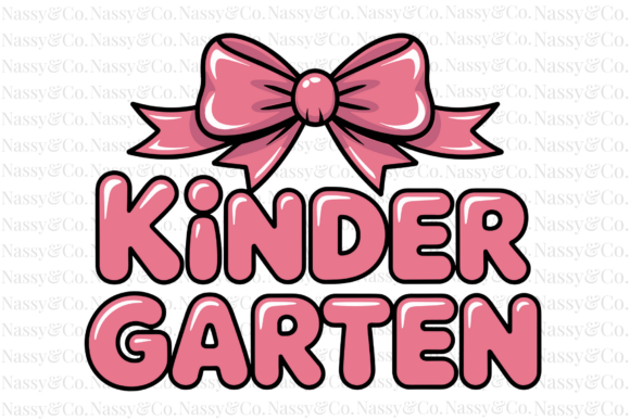 Kindergarten Back to School Pink Bow PNG: A Versatile Design for Creative Projects