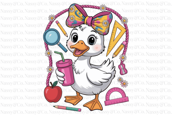 Preppy Goose Coquette Back to School PNG