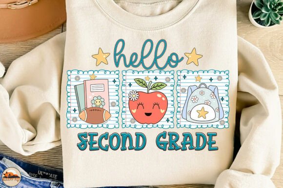 Preppy Second Grade, Back to School PNG: A Versatile Design for Creative Projects