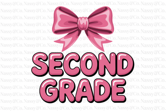 Second 2nd Grade Back to School Bow PNG