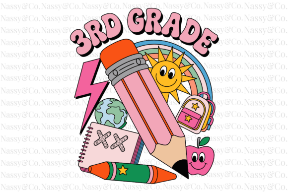 Third 3rd Grade Pink Back to School PNG: A Versatile Digital Asset for Creative Projects