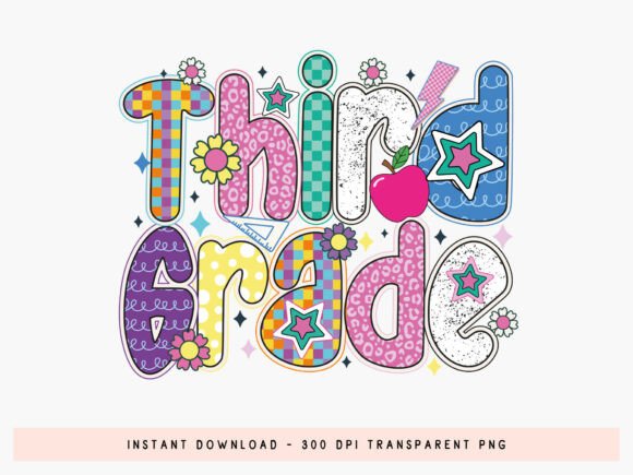 Third Grade - Back to School Preppy PNG for Creators